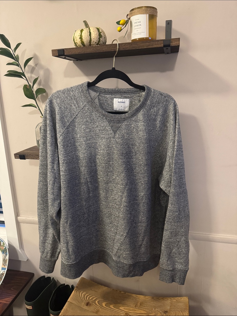 Old Navy Men’s Heather Gray Crewneck Sweatshirt Sweater Size XL